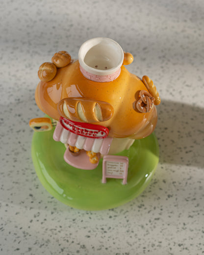 Nekochan bakery candle holder - Pink Croissant No1