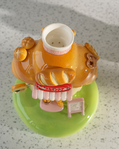 Nekochan bakery candle holder - Pink Croissant No1