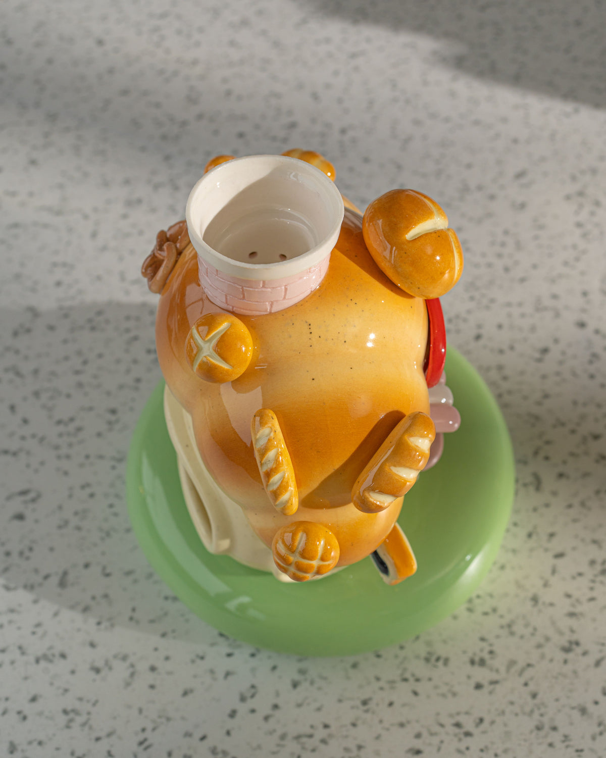 Nekochan bakery candle holder - Pink Croissant No2