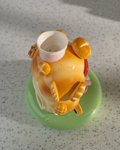 Nekochan bakery candle holder - Pink Croissant No2