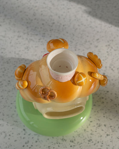 Nekochan bakery candle holder - Pink Croissant No2