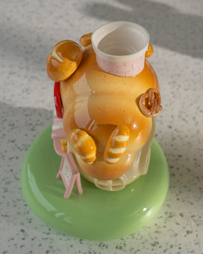 Nekochan bakery candle holder - Pink Croissant No2