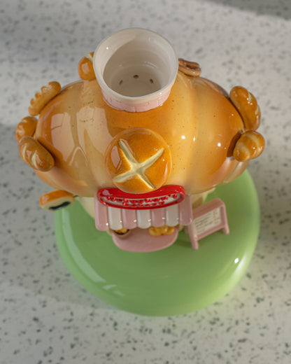 Nekochan bakery candle holder - Pink Croissant No2