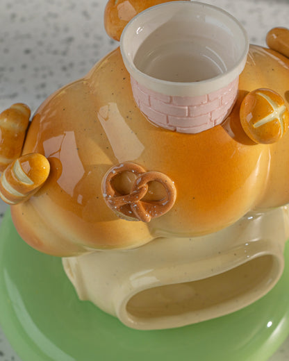 Nekochan bakery candle holder - Pink Croissant No2