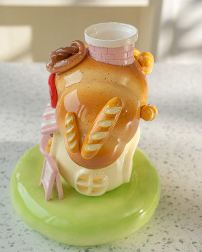 Nekochan bakery candle holder - Pink Croissant No3