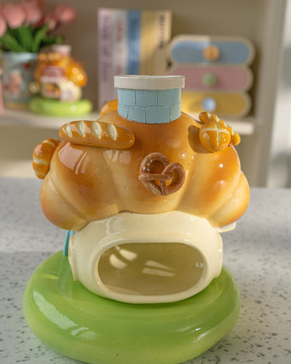 Nekochan bakery candle holder - Baby blue Croissant No1