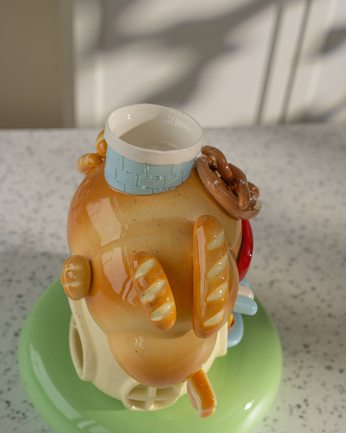 Nekochan bakery candle holder - Baby blue Croissant No2