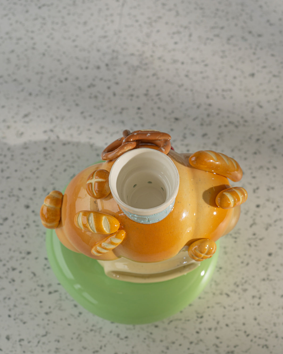 Nekochan bakery candle holder - Baby blue Croissant No2