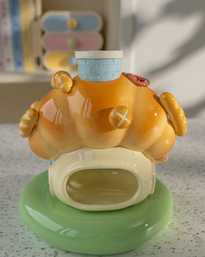 Nekochan bakery candle holder - Baby blue Croissant No3