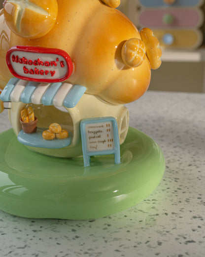 Nekochan bakery candle holder - Baby blue Croissant No3
