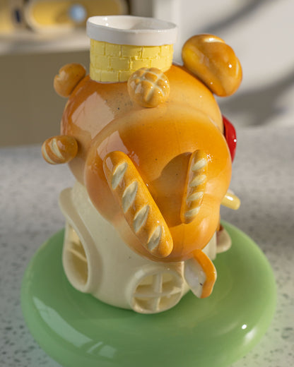 Nekochan bakery candle holder - Yellow Croissant No1