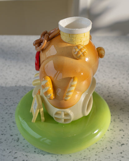 Nekochan bakery candle holder - Yellow Croissant No2