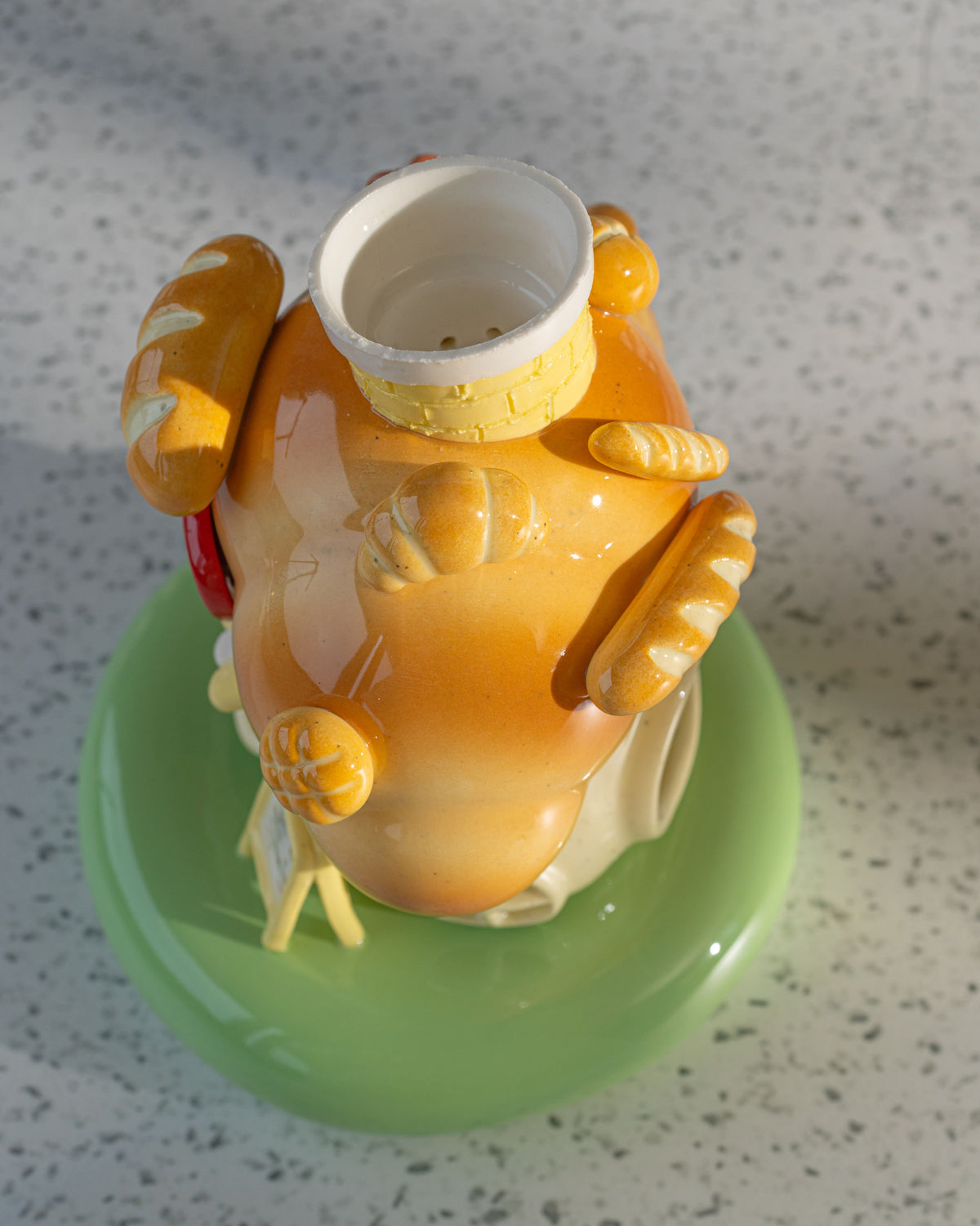 Nekochan bakery candle holder - Yellow Croissant No3