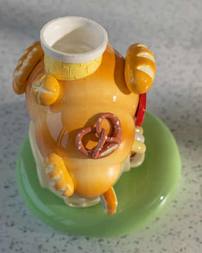 Nekochan bakery candle holder - Yellow Croissant No3