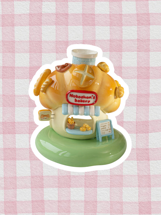Nekochan bakery candle holder - Baby blue Croissant No3