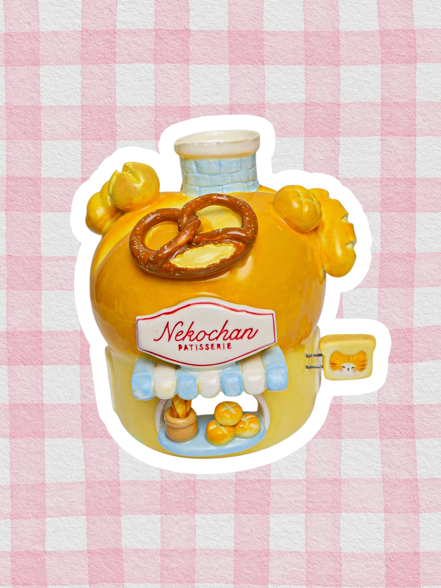 Nekochan bakery candle holder - Boule bread