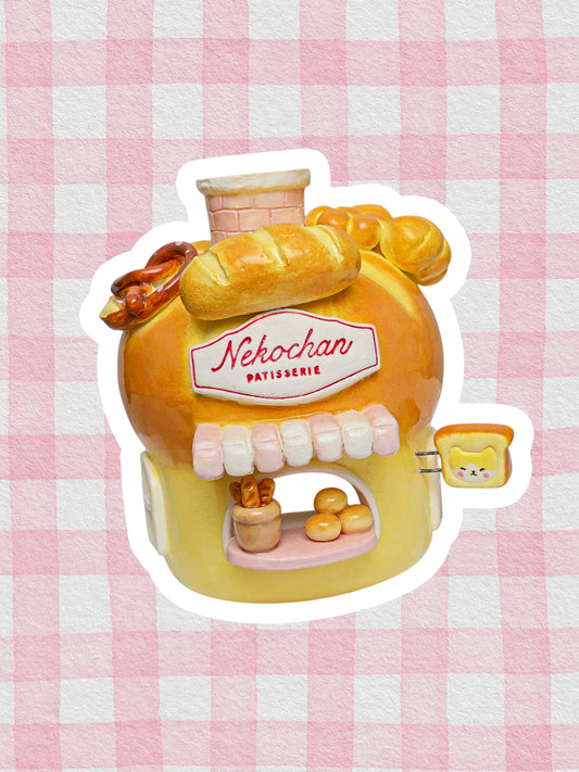 Nekochan bakery candle holder - Boule bread