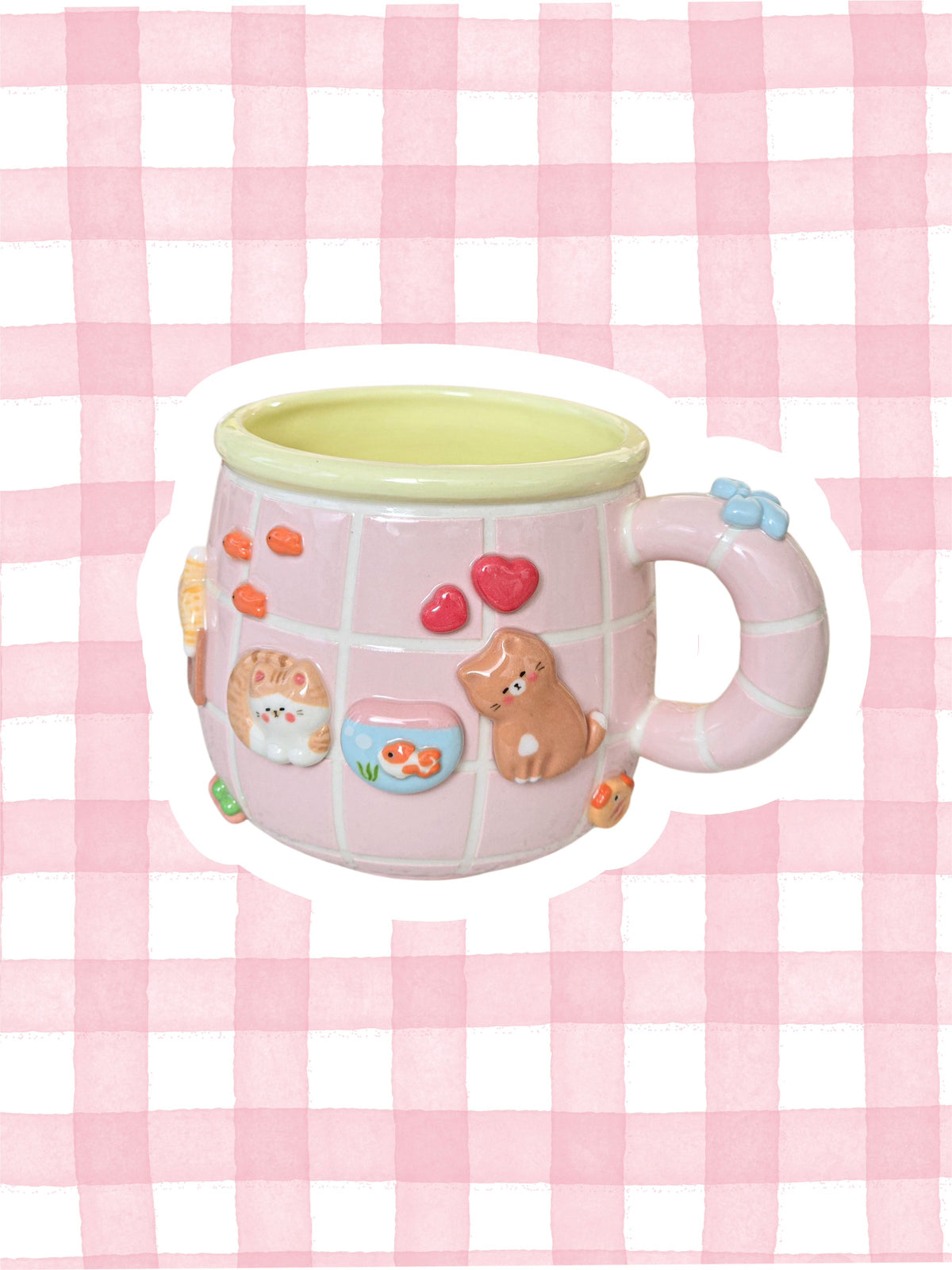 Puri nekochan Mug - Pink - Pre-order (Ready by November 30th)