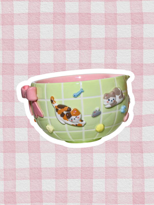 Puri nekochan Matcha bowl