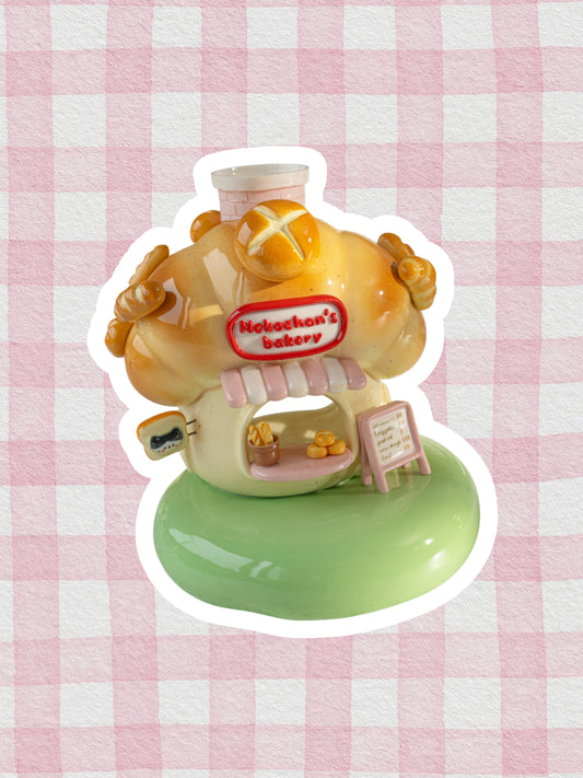 Nekochan bakery candle holder - Pink Croissant No2