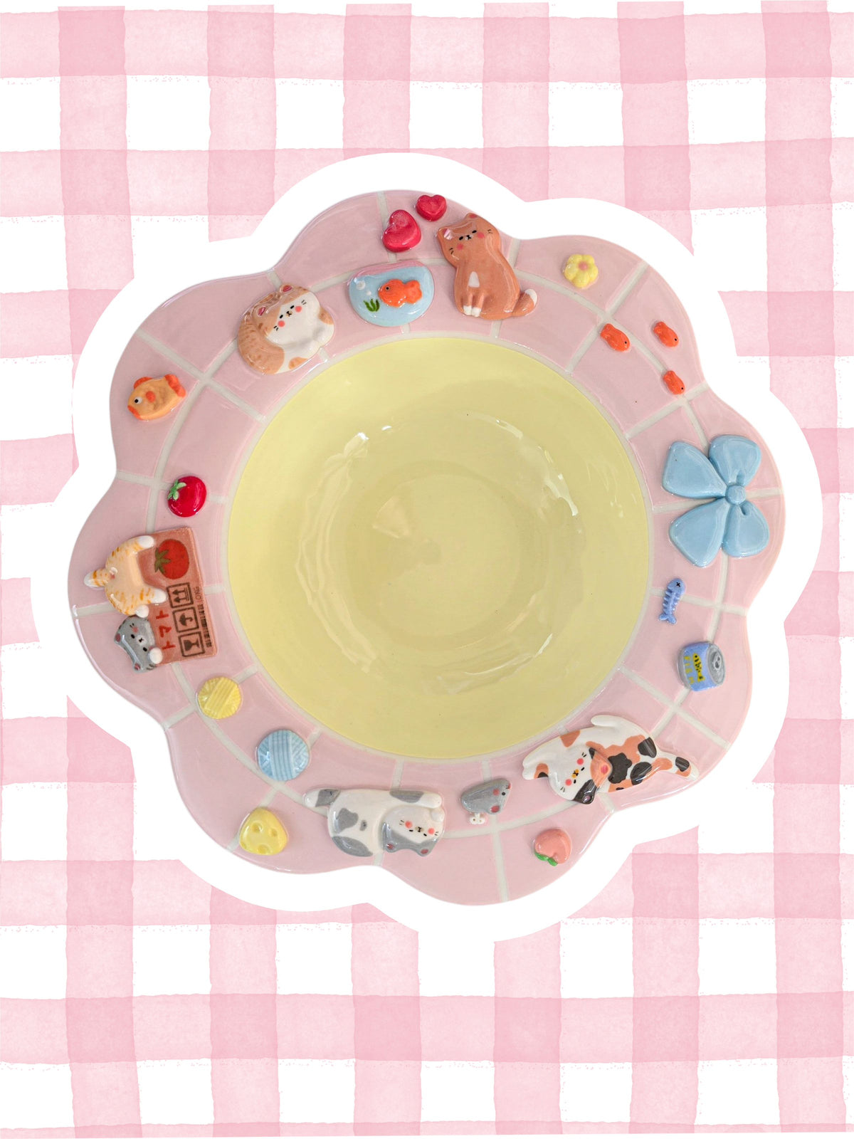 Puri nekochan Pasta plate - Pink - Pre-order (Ready by November 30th)