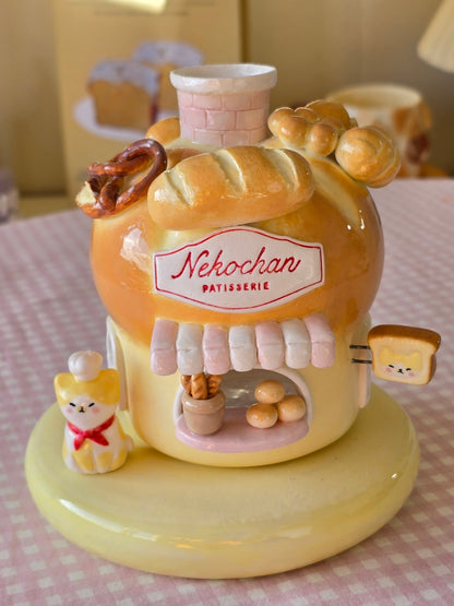 Nekochan bakery candle holder - Boule bread