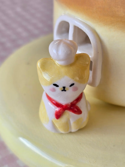 Nekochan bakery candle holder - Boule bread