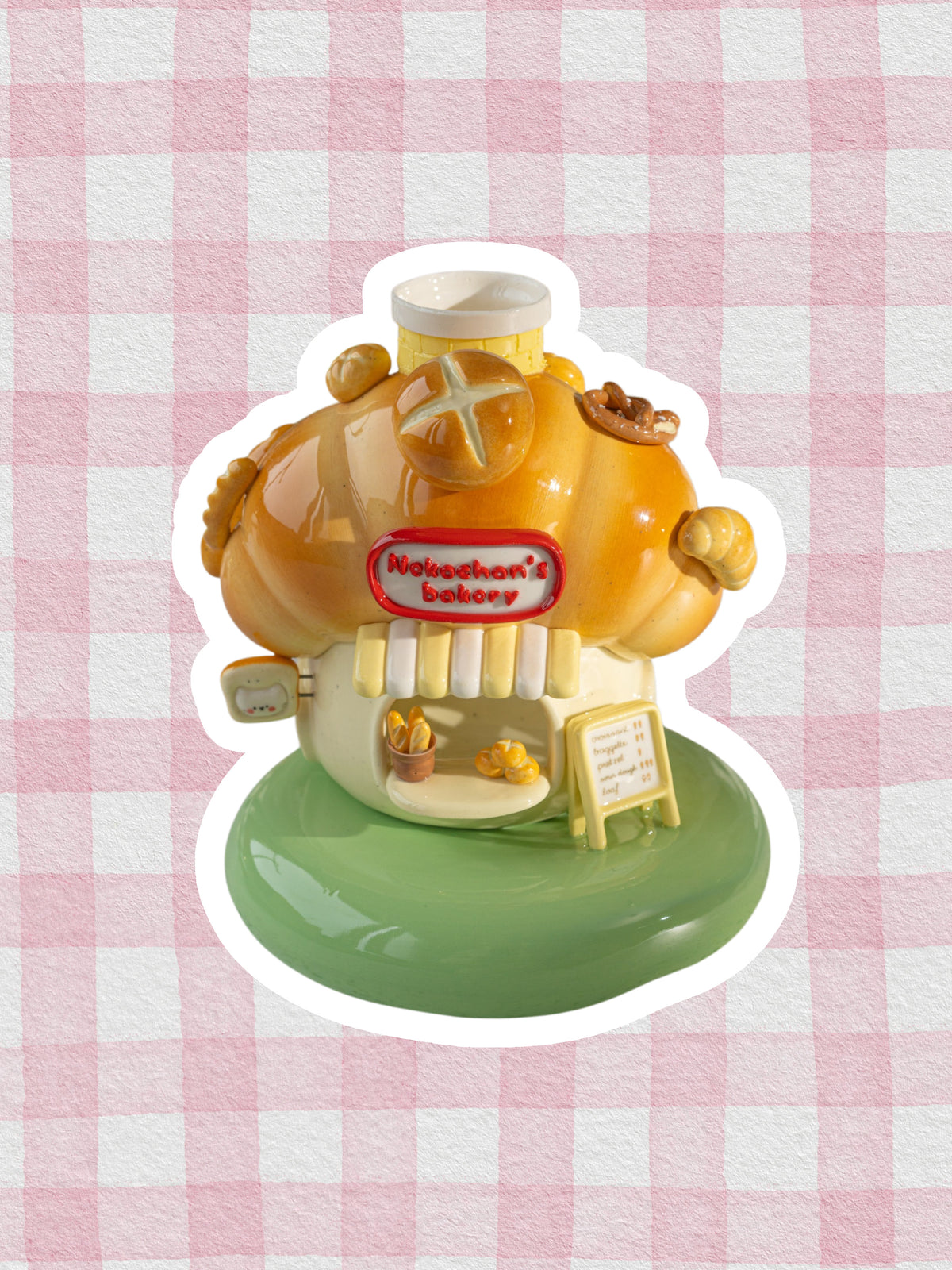 Nekochan bakery candle holder - Yellow Croissant No1