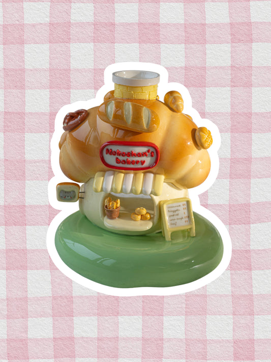 Nekochan bakery candle holder - Yellow Croissant No3